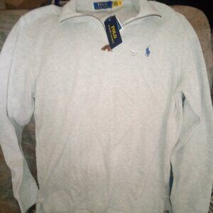 Polo Ralph Lauren Mens Gray 1/2 Zip Sweater NWT